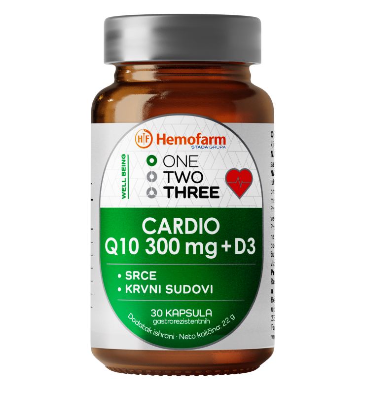 slika ONE TWO THREE CARDIO Q10+D3 bočice